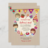 Little Tots Birthday Party Invitation Kaart (Voorkant / Achterkant)