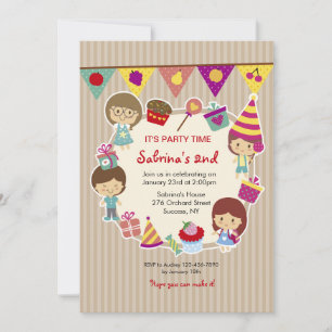 Little Tots Birthday Party Invitation Kaart