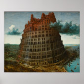 Little Tower van Babel door Pieter Bruegel de Elde Poster (Voorkant)