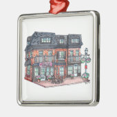 Little Town Cafe Metalen Ornament (Links)