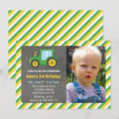 Little Tractor Boys Verjaardagsfeestje Foto Kaart (Voorkant / Achterkant)