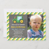 Little Tractor Boys Verjaardagsfeestje Foto Kaart (Voorkant)