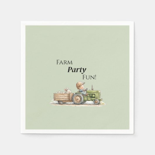 Little Tractor Farm Birthday Servet (Voorkant)