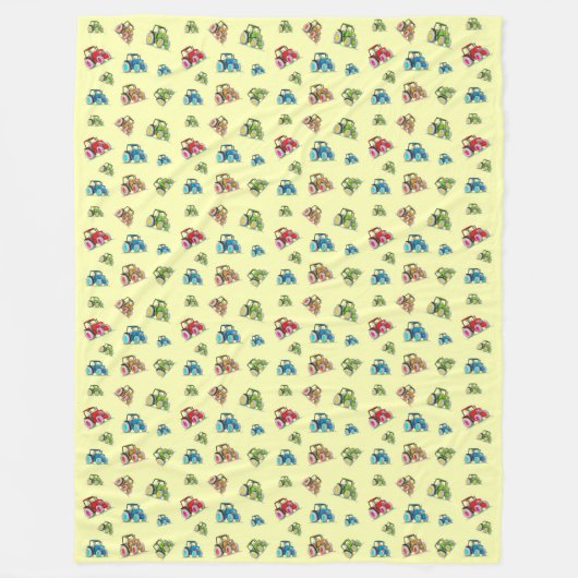 Little Tractors Fleece Blanket, lemon Deken (Voorkant)