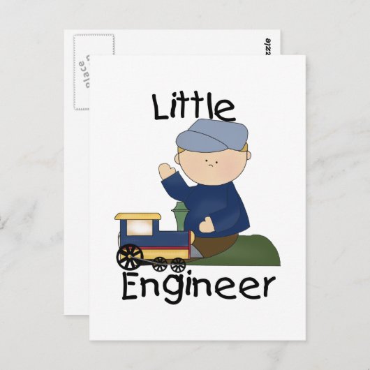 Little Train Engineer T-shirts en cadeautjes Briefkaart (Voorkant / Achterkant)