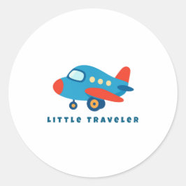 Little Traveler Airplane for Kids Ronde Sticker