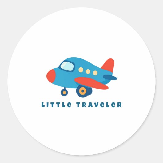 Little Traveler Airplane for Kids Ronde Sticker (Voorkant)
