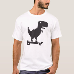 Little TRex Dinosaur met een Skateboard - Pixel Ar T-shirt