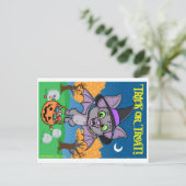 Little Trick or Treat Bat Briefkaart (Staand voorkant)