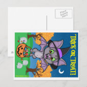 Little Trick or Treat Bat Briefkaart (Voorkant / Achterkant)