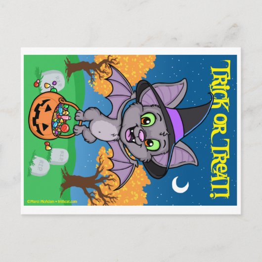 Little Trick or Treat Bat Briefkaart (Voorkant)
