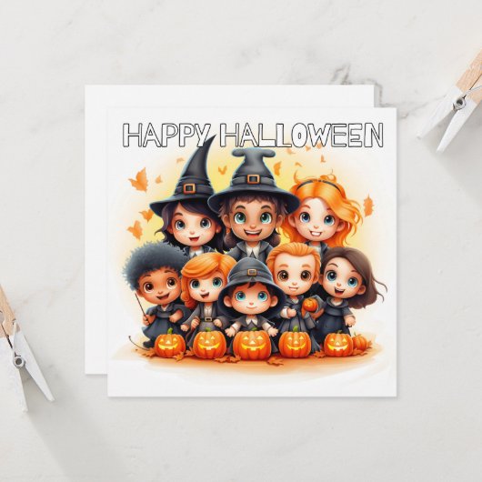 Little Trick 'R Treaters Happy Halloween  Kaart (Voorkant / Achterkant in situ)