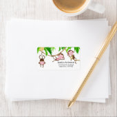Little Triplets Monkey Baby shower adres Label (Insitu)