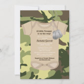 Little Trooper Army of Milous Camo Baby shower Kaart (Voorkant)