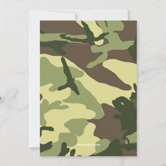 Little Trooper Army of Milous Camo Baby shower Kaart (Achterkant)