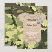 Little Trooper Army of Milous Camo Baby shower Kaart (Voorkant / Achterkant)