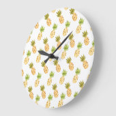 Little Tropical Waterverf Pineapple Pattern Grote Klok (Hoek)
