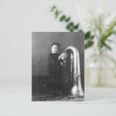 Little Tuba Girl Briefkaart (Staand voorkant)