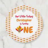 Little Turkey 1st Birthday Bedankjes Labels (Achterkant)