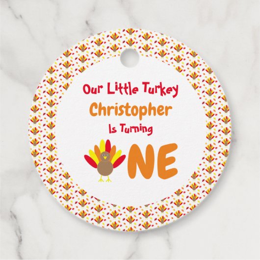 Little Turkey 1st Birthday Bedankjes Labels (Achterkant)
