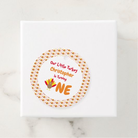 Little Turkey 1st Birthday Bedankjes Labels (In situ)