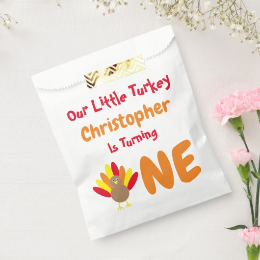 Little Turkey 1st Birthday Bedankzakje (Gezegeld)