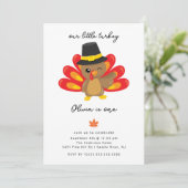 Little Turkey 1st Birthday Invitation Kaart (Staand voorkant)