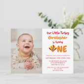 Little Turkey 1st Birthday Kaart (Staand voorkant)