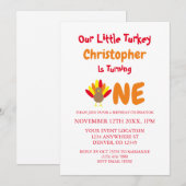 Little Turkey 1st Birthday Kaart (Voorkant / Achterkant)