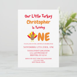 Little Turkey 1st Birthday Kaart