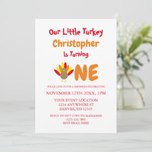 Little Turkey 1st Birthday Kaart
