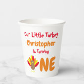 Little Turkey 1st Birthday Papieren Bekers (Voorkant)