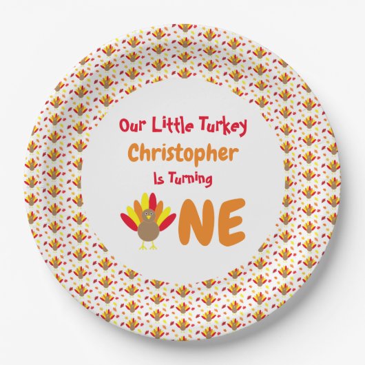 Little Turkey 1st Birthday Papieren Bordje (Voorkant)