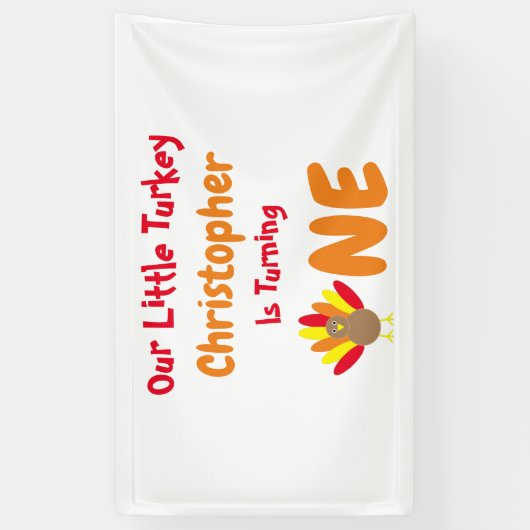 Little Turkey 1st Birthday Spandoek (Verticaal)