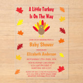 Little Turkey Baby Shower Acryl Uitnodigingen (Voorkant)