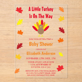 Little Turkey Baby Shower Acryl Uitnodigingen