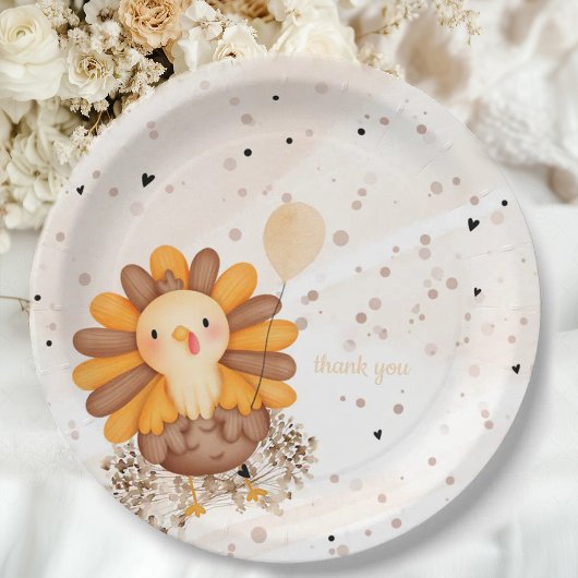Little Turkey Baby shower Thanksgiving Papieren Bordje