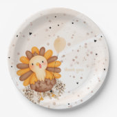 Little Turkey Baby shower Thanksgiving Papieren Bordje (Voorkant)