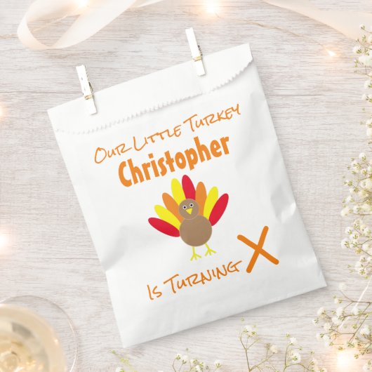 Little Turkey Birthday Bedankzakje (Geknipt)
