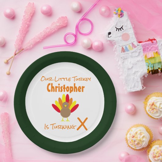 Little Turkey Birthday Papieren Bordje (Feest)