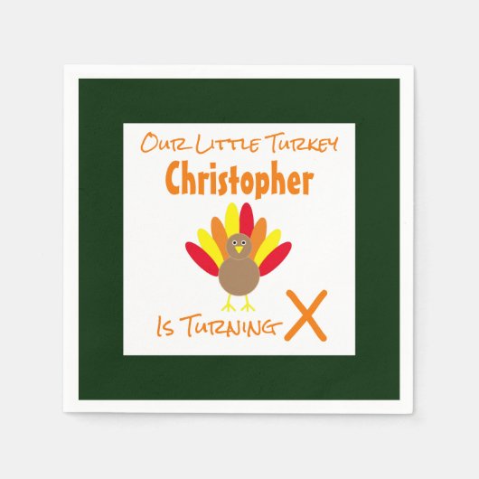Little Turkey Birthday Servet (Voorkant)
