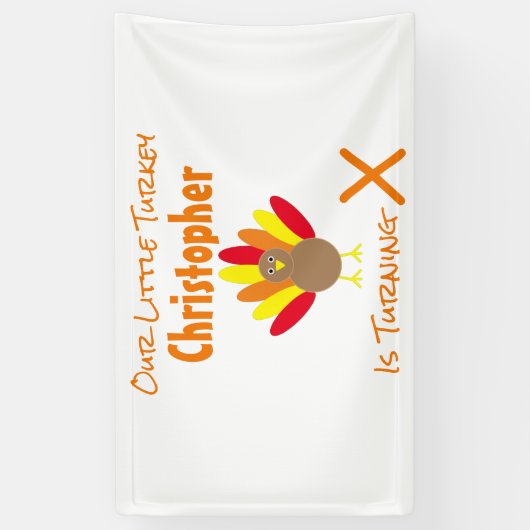 Little Turkey Birthday Spandoek (Verticaal)
