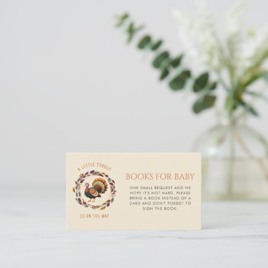 Little Turkey Boeken voor Baby Herfst Baby shower Informatiekaartje (Staand voorkant)
