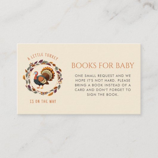 Little Turkey Boeken voor Baby Herfst Baby shower Informatiekaartje (Voorkant)
