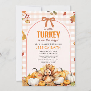 Little Turkey Herfst Autumn Pumpkin Baby shower Kaart
