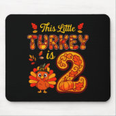 Little Turkey Is 2 Years 2nd Birthday Thanksgiving Muismat (Voorkant)
