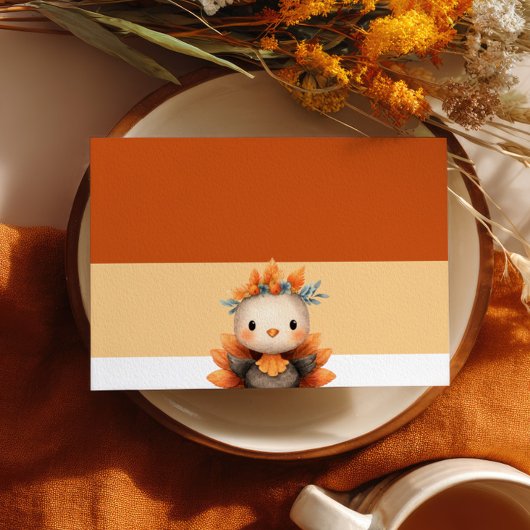 Little Turkey Thanksgiving 1st Birthday Photo Kaart