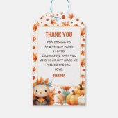 Little Turkey Thanksgiving 1st Birthday Thank You  Cadeaulabel (Voorkant)