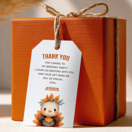 Little Turkey Thanksgiving 1st Birthday Thank You Cadeaulabel
