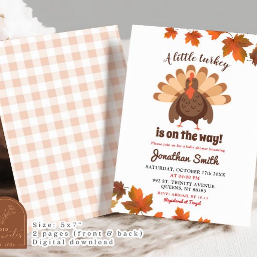 Little Turkey Thanksgiving Baby shower Kaart